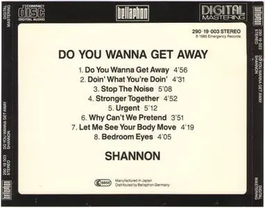 Shannon - Do You Wanna Get Away (1985) {Japan for Europe}