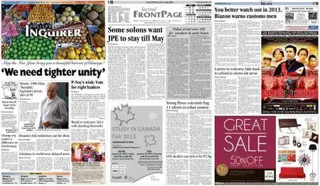 Philippine Daily Inquirer – January 01, 2013