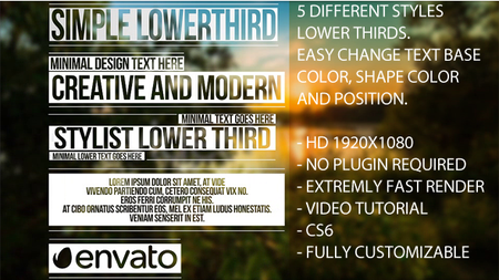 Simple Lower Thirds - Project for After Effects (VideoHive)