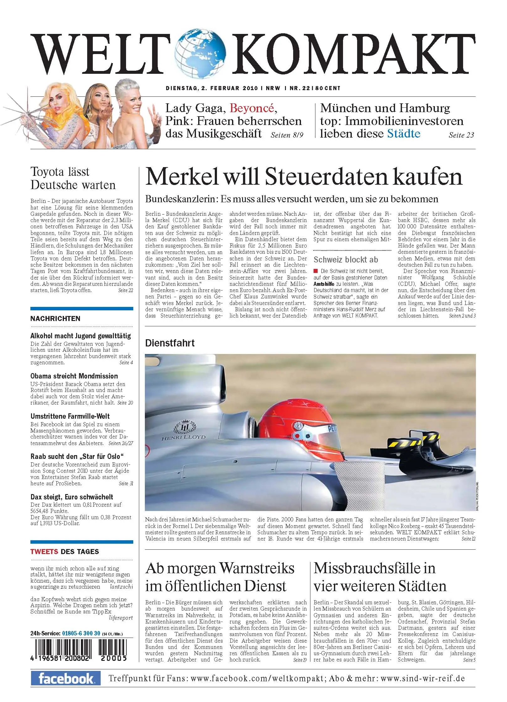 Die Welt kompakt vom 2. Februar 2010