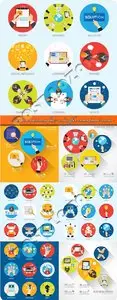Creative business flat and office conceptual vector