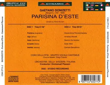 Emmanuel Plasson, Orchestra della Svizzera Italiana - Gaetano Donizetti: Parisina d’Este (1999)