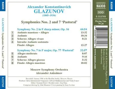 Alexander Anissimov, Moscow Symphony Orchestra - Alexander Glazunov: Orchestral Works Vol. 5: Symphonies Nos. 2 and 7 (1997)