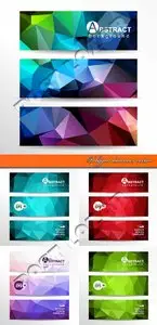 Polygon banners vector