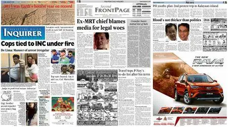 Philippine Daily Inquirer – January 22, 2016