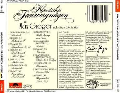 Max Greger – Klassisches Tanzvergnügen (1984)