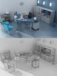 Office Interior - 3DMax Model