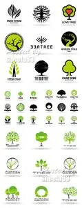 Various Trees Icons Vector