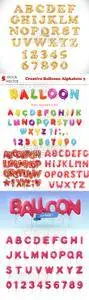 Vectors - Creative Balloons Alphabets 3