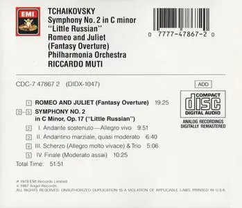 Riccardo Muti, Philharmonia Orchestra - Tchaikovsky: Symphony No. 2 "Little Russian"; Romeo and Juliet (1986)