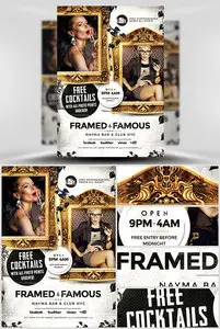 Flyer Template PSD - Framed and Famous