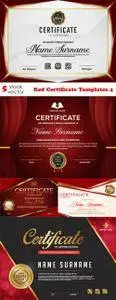 Vectors - Red Certificate Templates 4