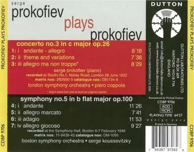 Sergey Prokofiev, Sergey Koussevitzky - Prokofiev: Concerto No.3, Symphony No.5 (2000)