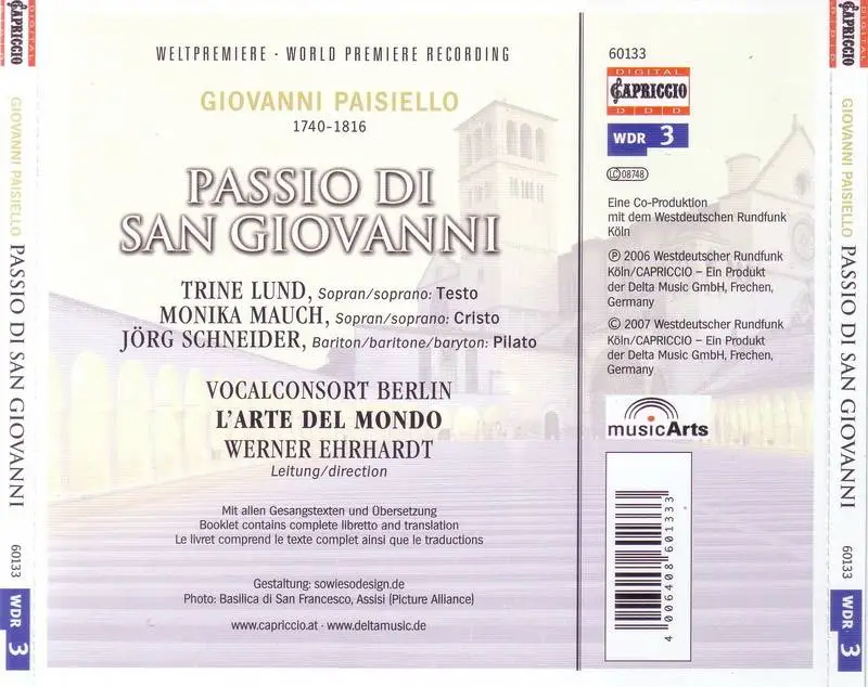 Paisiello - Passio di San Giovanni (L'Arte del Mondo, Ehrhardt) (2009)