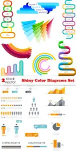 Vectors - Shiny Color Diagrams Set
