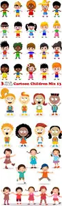 Vectors - Cartoon Children Mix 13