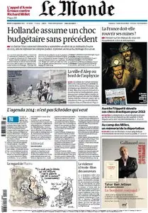 Le Monde et Supplément Economique du Mardi 11 Septembre 2012