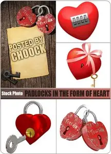 Padlocks in the form of heart - Stock Photo