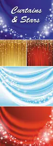 Curtains with Stars Vector