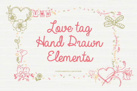 CreativeMarket - Love Tag - Hand Drawn Elements