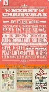 Retro vintage Christmas typography vector