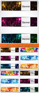 Banners - bright neon light vector