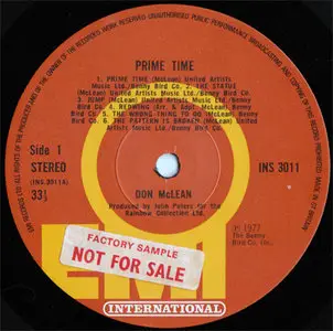 Don McLean - Prime Time (EMI International INS 3011) (UK 1977) (Vinyl 24-96 & 16-44.1)