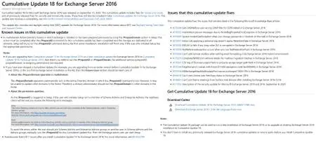 Microsoft Exchange Server 2016 CU18
