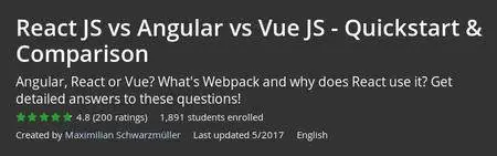 Udemy - React JS vs Angular vs Vue JS - Quickstart & Comparison