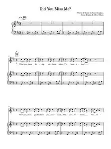 Did You Miss Me - Olly Murs (Piano-Vocal-Guitar (Piano Accompaniment))