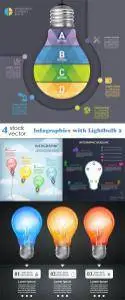 Vectors - Infographics with Lightbulb 2