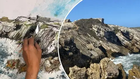 Paint Expressive Abstract Landscape. Course With Feedback.