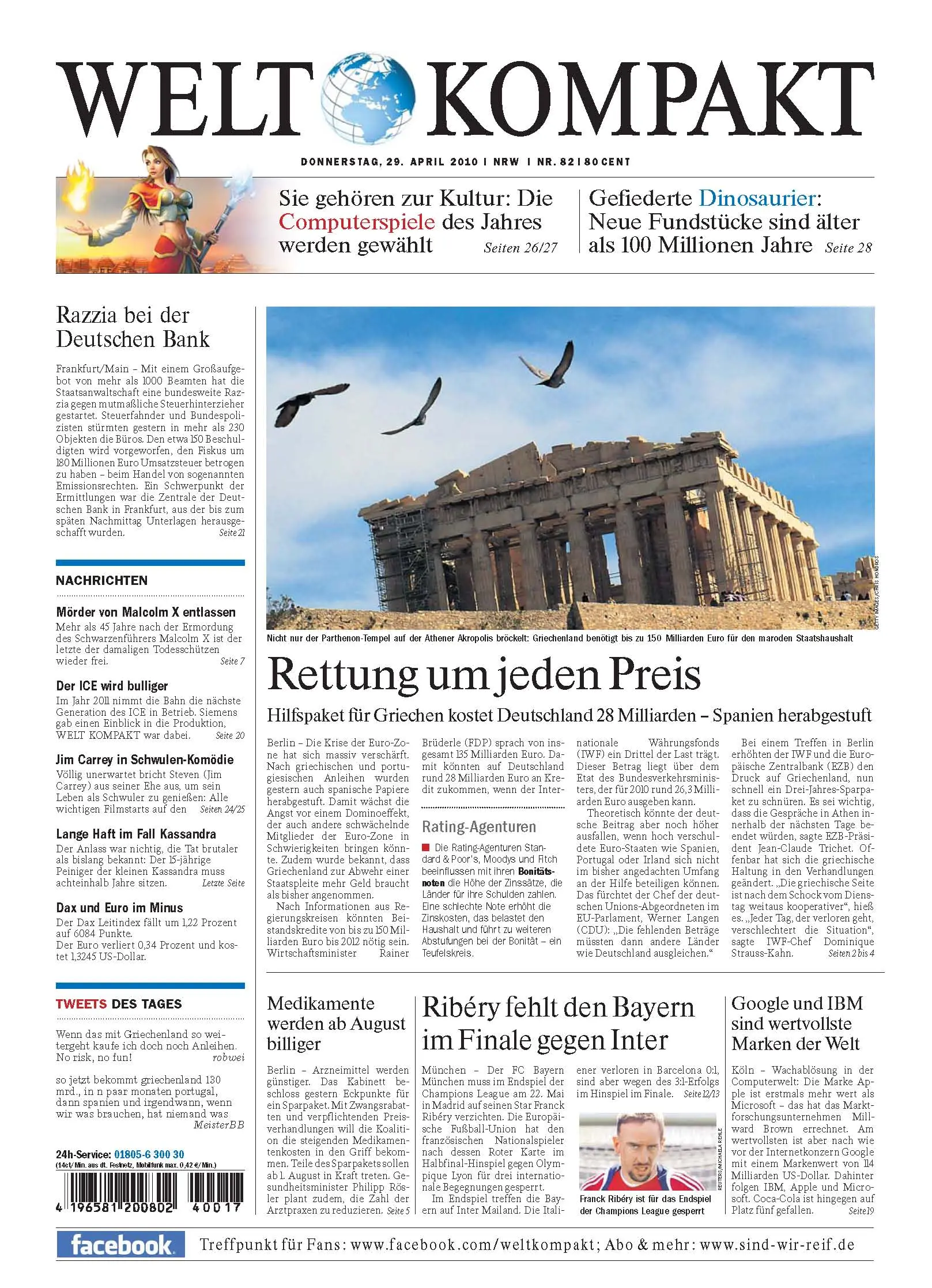 Die Welt kompakt vom 29. April 2010