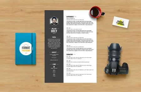CreativeMarket - Grey Resume template Photoshop