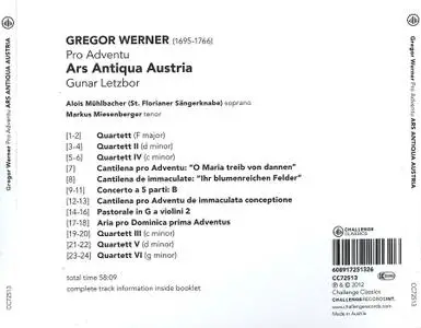 Gunar Letzbor, Ars Antiqua Austria - Gregor Werner: Pro Adventu (2012)
