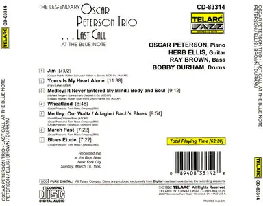 Oscar Peterson Trio – Last Call At The Blue Note (1990)