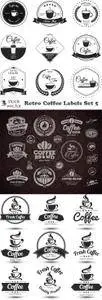 Vectors - Retro Coffee Labels Set 5