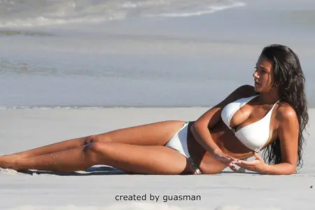 Michelle Keegan - Bikini candids on the beach
