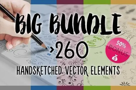 CreativeMarket - BIG BUNDLE 260 Handsketched Vectors