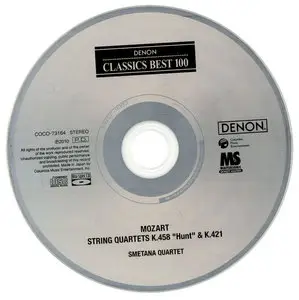 Mozart: String Quartets No.15 & No.17 ~ Smetana Quartet [2010, Japan Blu-Spec CD, COCO-73164]