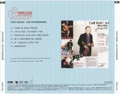 Chet Baker - Live In Rosenheim - Chet Baker's Last Recording As Quartet (1988) {2015 Japan Timeless Jazz Master Collection}