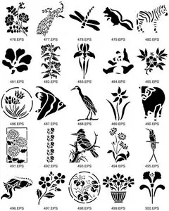 Dover ClipArt - Nature Stencil Designs 