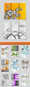 Business flyer brochure vector set - Tri fold business brochure vector set 56