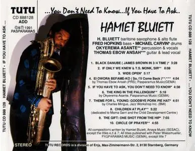 Hamiet Bluiett - If You Have To Ask (1991) {Tutu CD888128}