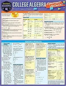 College Algebra Equations & Answers: A Quickstudy Laminated Reference Guide (Quickstudy Reference Guide)