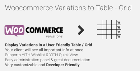 CodeCanyon - Woocommerce Variations to Table - Grid v1.3.8 - 10494620