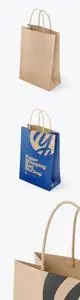 Kraft Paper Shopping Bag Mockup - Half Side View 79882