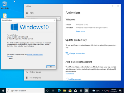 Windows 10 Pro 21H1 10.0.19043.1165 (x86/x64) With Office 2019 Pro Plus Preactivated Multilingual August 2021