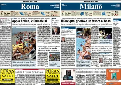 Corriere della Sera edizioni di Roma e Milano (10/08/2009)