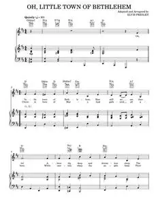 Oh, Little Town Of Bethlehem - Bill Monroe, Elvis Presley (Piano-Vocal-Guitar)